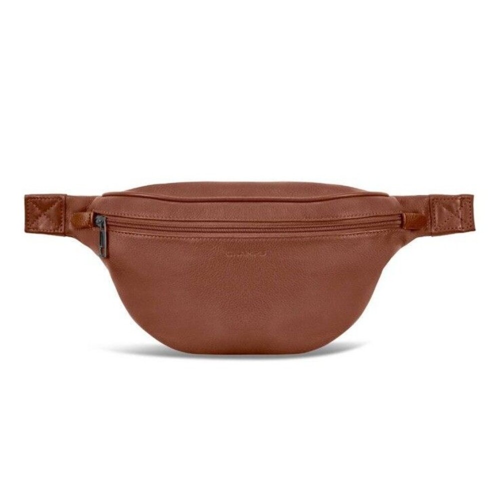 CHAMPS Onyx Collection 12 in., Brown Leather Waistpack with RFID Protection